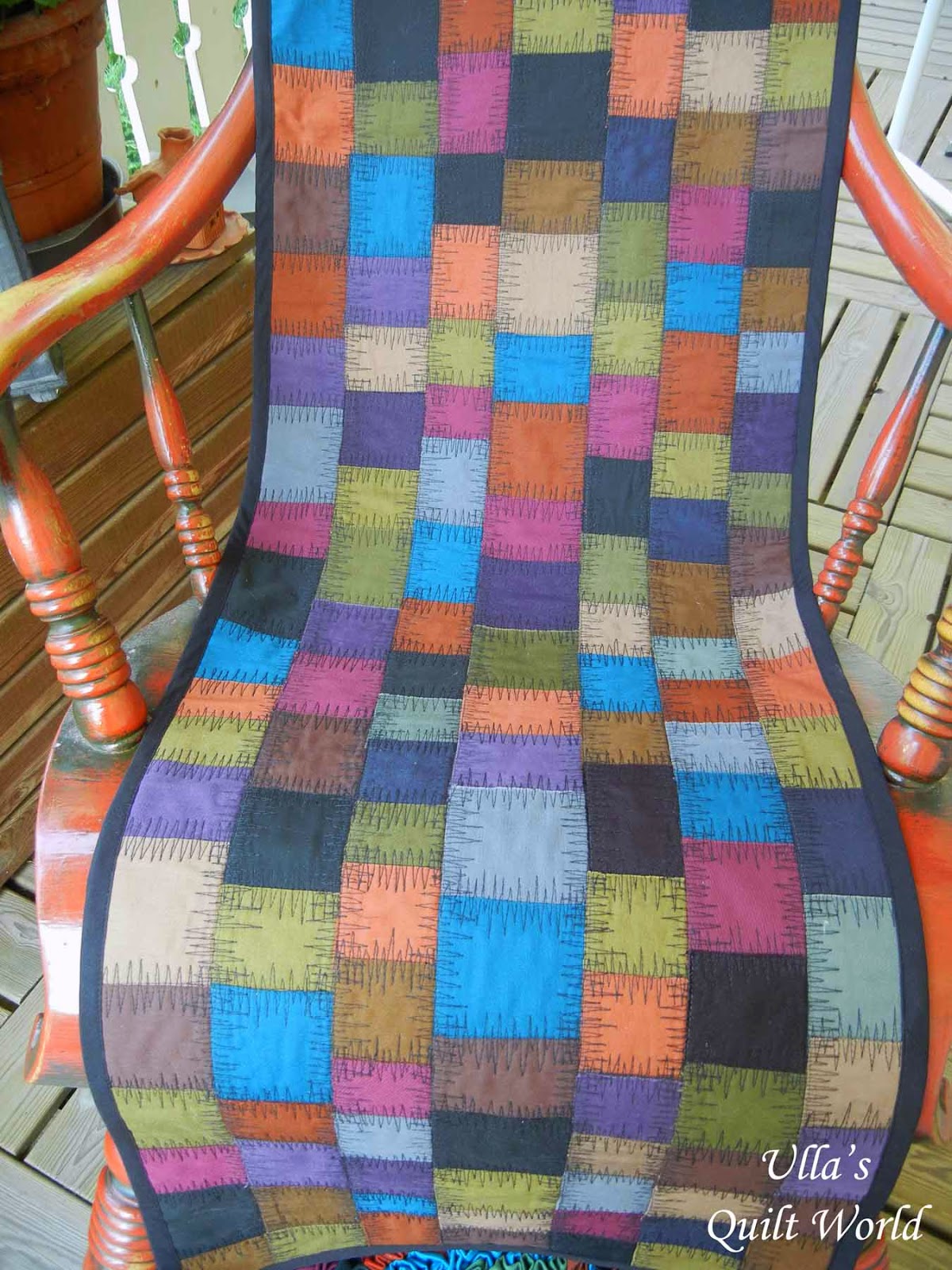 Rocking Chair cover and a rug+tutorial, quilting Ulla's Quilt World
